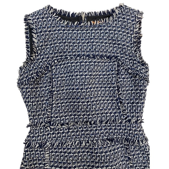 Tory Burch Petula Boucle Tweed Dress in Black Navy Multi Size 0 - Picture 6 of 10